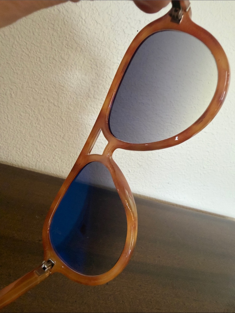 Frye Tan Brown Plastic Aviator Sunglasses - Picture 7 of 9
